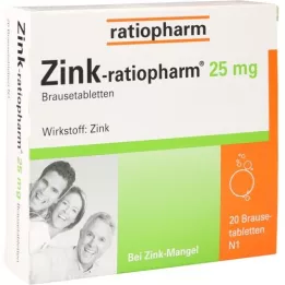 ZINK-RATIOPHARM 25 mg brusetabletter, 20 stk