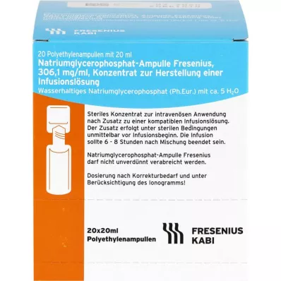 NATRIUMGLYCEROPHOSPHAT Ampul infusionsopløsning koncentrat, 20X20 ml