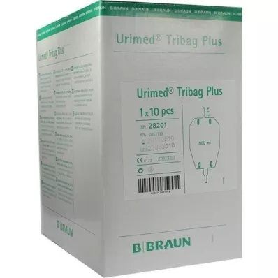 URIMED Tribag Plus urinpose 500ml med 2 cm løkke, 10 stk