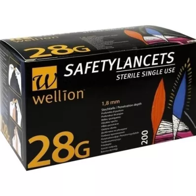 WELLION Sikkerhedslancetter 28 G sikkerheds-engangslanse, 200 stk