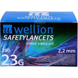 WELLION Sikkerhedslancetter 23 G sikkerheds-engangslanse, 200 stk