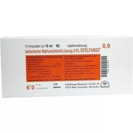 ISOTONISCHE NaCl-opløsning 0,9% Eifelfango Inj. opløsning, 10x10 ml