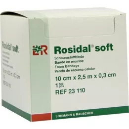 ROSIDAL Blød bandage 10x0,3 cmx2,5 m, 1 stk