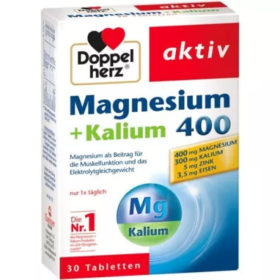 DOPPELHERZ Magnesium + kalium tabletter, 30 stk