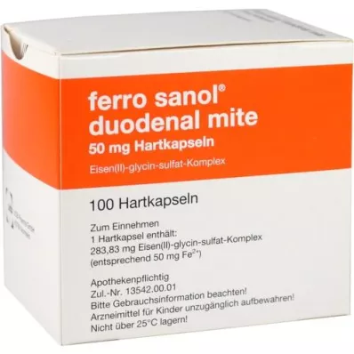 FERRO SANOL duodenal mide 50 mg mavesaft hård, 100 stk