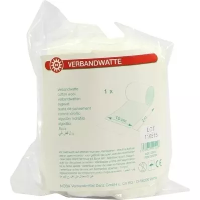 VERBANDWATTE rullet 10 cmx2 m, 1 stk