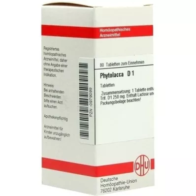 PHYTOLACCA D 1 tabletter, 80 stk
