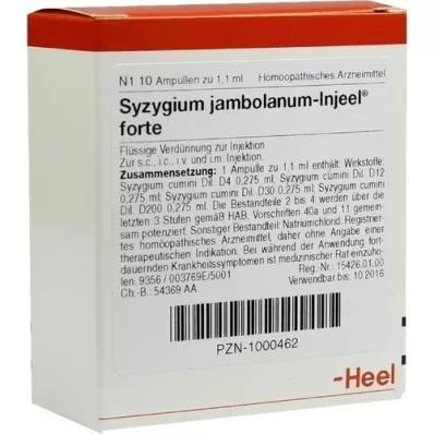 SYZYGIUM JAMBOLANUM INJEEL forte ampuller, 10 stk