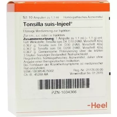 TONSILLA SUIS Injeel ampuller, 10 stk