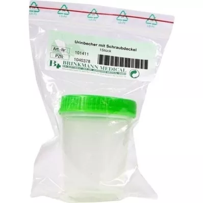 URINBECHER med skruelåg, 1 stk