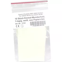 MUNDSCHUTZ PAPIERVLIES med gummibånd hvid, 10 stk