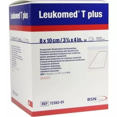LEUKOMED transp.plus sterilplaster 8x10 cm, 50 stk