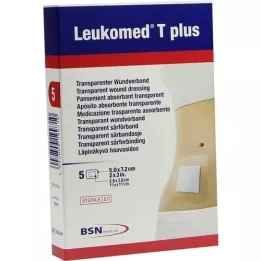 LEUKOMED transp.plus sterilplaster 5x7,2 cm, 5 stk