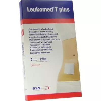 LEUKOMED transp.plus sterilplaster 8x15 cm, 5 stk
