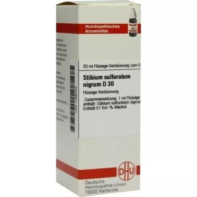 STIBIUM SULFURATUM NIGRUM D 30 Fortynding, 20 ml