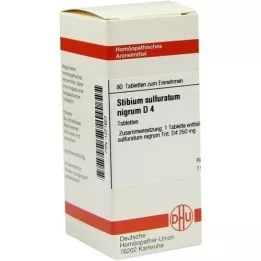 STIBIUM SULFURATUM NIGRUM D 4 tabletter, 80 stk
