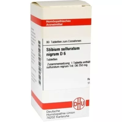 STIBIUM SULFURATUM NIGRUM D 6 tabletter, 80 stk