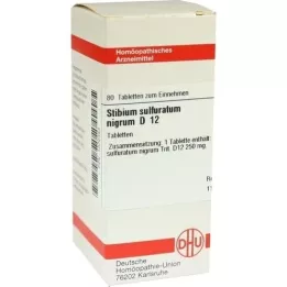 STIBIUM SULFURATUM NIGRUM D 12 tabletter, 80 stk