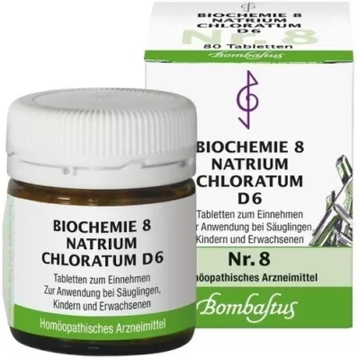 BIOCHEMIE 8 natriumchloratum D 6 tabletter, 80 stk