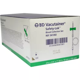 BD VACUTAINER Safety Lok 21 G 18 cm blodopsamlingssæt, 50 stk