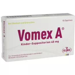 VOMEX A Børnestikpiller 40 mg, 10 stk