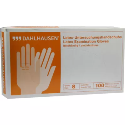 HANDSCHUHE Latex upulveriseret str. S, 100 stk