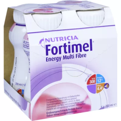 FORTIMEL Energy MultiFibre jordbærsmag, 4X200 ml FORTIMEL Energy MultiFibre jordbærsmag, 4X200 ml