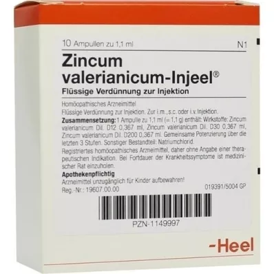 ZINCUM VALERIANICUM INJEEL Ampuller, 10 stk