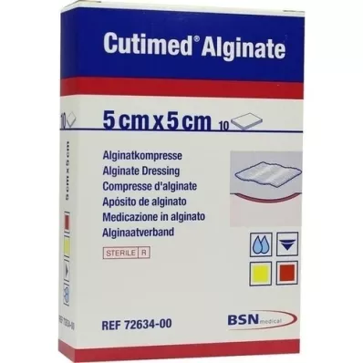 CUTIMED Alginat Alginatkompresser 5x5 cm, 10 stk
