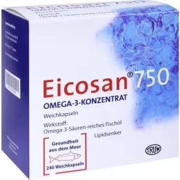 EICOSAN 750 Omega-3 koncentrat bløde kapsler, 240 stk