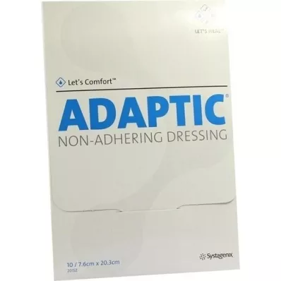 ADAPTIC 7,6x20,3 cm fugtig sårforbinding, 10 stk