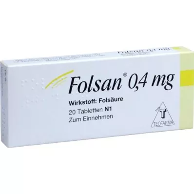 FOLSAN 0,4 mg tabletter, 20 stk