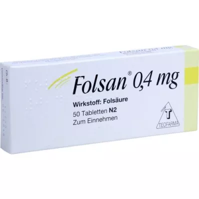 FOLSAN 0,4 mg tabletter, 50 stk