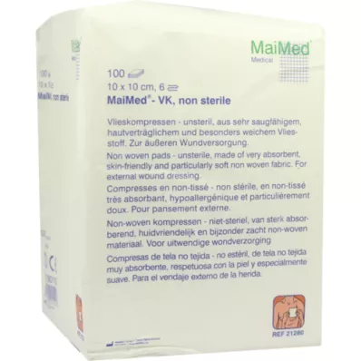 VLIESKOMPRESSEN 10x10 cm usteril 6-fold, 100 stk