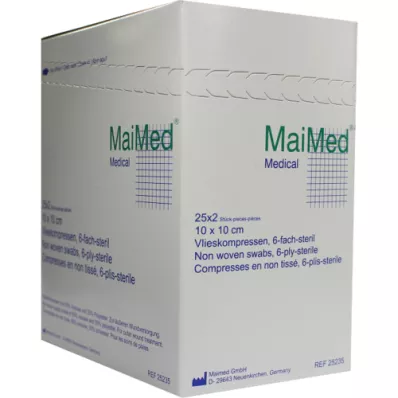 VLIESKOMPRESSEN 10x10 cm steril 6-fold, 25X2 stk
