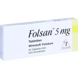 FOLSAN 5 mg tabletter, 20 stk