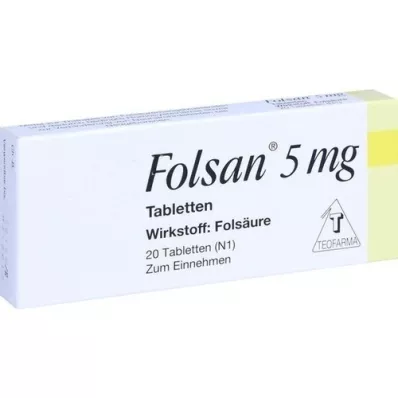 FOLSAN 5 mg tabletter, 20 stk