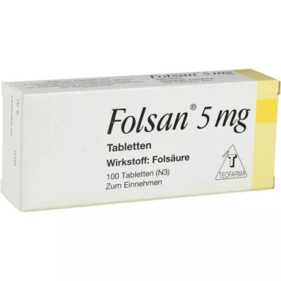 FOLSAN 5 mg tabletter, 100 stk