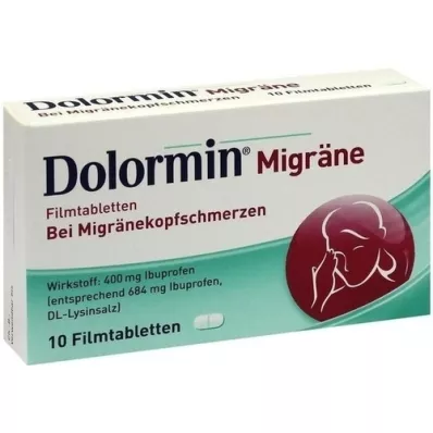 DOLORMIN Migræne filmovertrukne tabletter, 10 stk DOLORMIN Migræne filmovertrukne tabletter, 10 stk