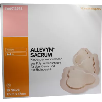 ALLEVYN Sacrum lille 17x17 cm selvklæbende sårbandage, 10 stk ALLEVYN Sacrum lille 17x17 cm selvklæbende sårbandage, 10 stk