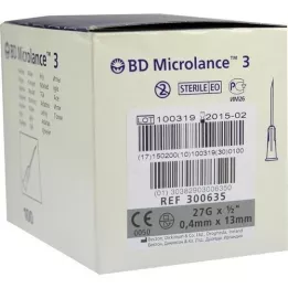 BD MICROLANCE 3 specialkanyler 27 G 1/2 0,4x13 mm, 100 stk