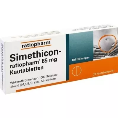 SIMETHICON-ratiopharm 85 mg tyggetabletter, 20 stk