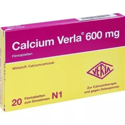 CALCIUM VERLA 600 mg filmovertrukne tabletter, 20 stk