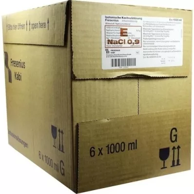 ISOTONISCHE Saltvandsopløsning 0,9% Glasfl.Fresenius, 6X1000 ml