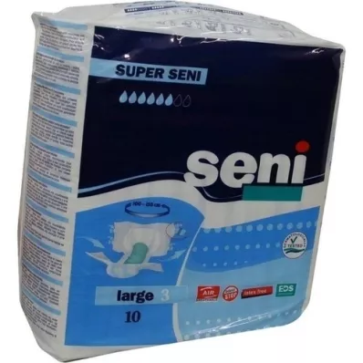 SUPER SENI Inkontinensbukser til voksne størrelse 3 L, 10 stk SUPER SENI Inkontinensbukser til voksne størrelse 3 L, 10 stk