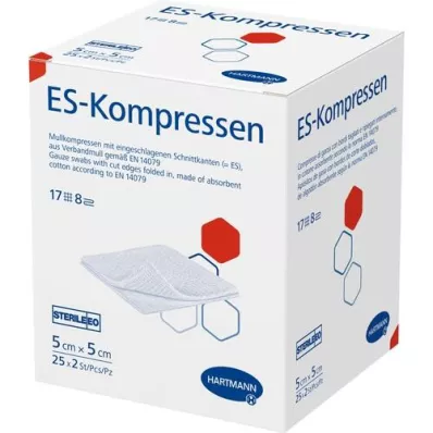 ES-KOMPRESSEN steril 5x5 cm 8-fold, 25X2 stk
