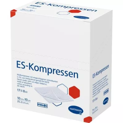 ES-KOMPRESSEN steril 10x10 cm 8-fold, 25X2 stk