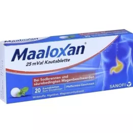 MAALOXAN 25 mVal tyggetabletter, 20 stk