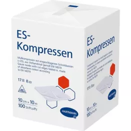 ES-KOMPRESSEN usteril 10x10 cm 8-fold, 100 stk
