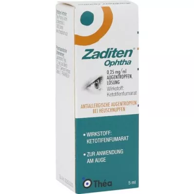 ZADITEN ophtha 0,25 mg/ml øjendråber, 1X5 ml